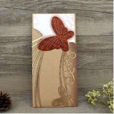 Wooden Invitation Card Butterfly Decoration Pocket Invitation Customized